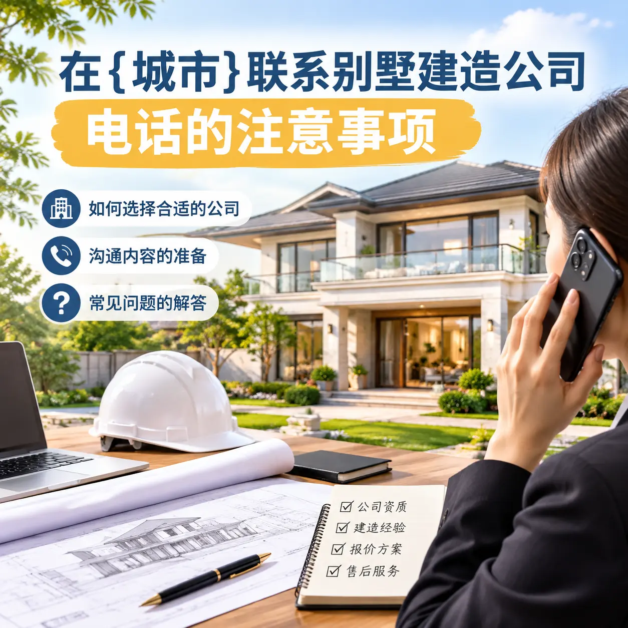 在南明联系别墅建造公司电话的注意事项