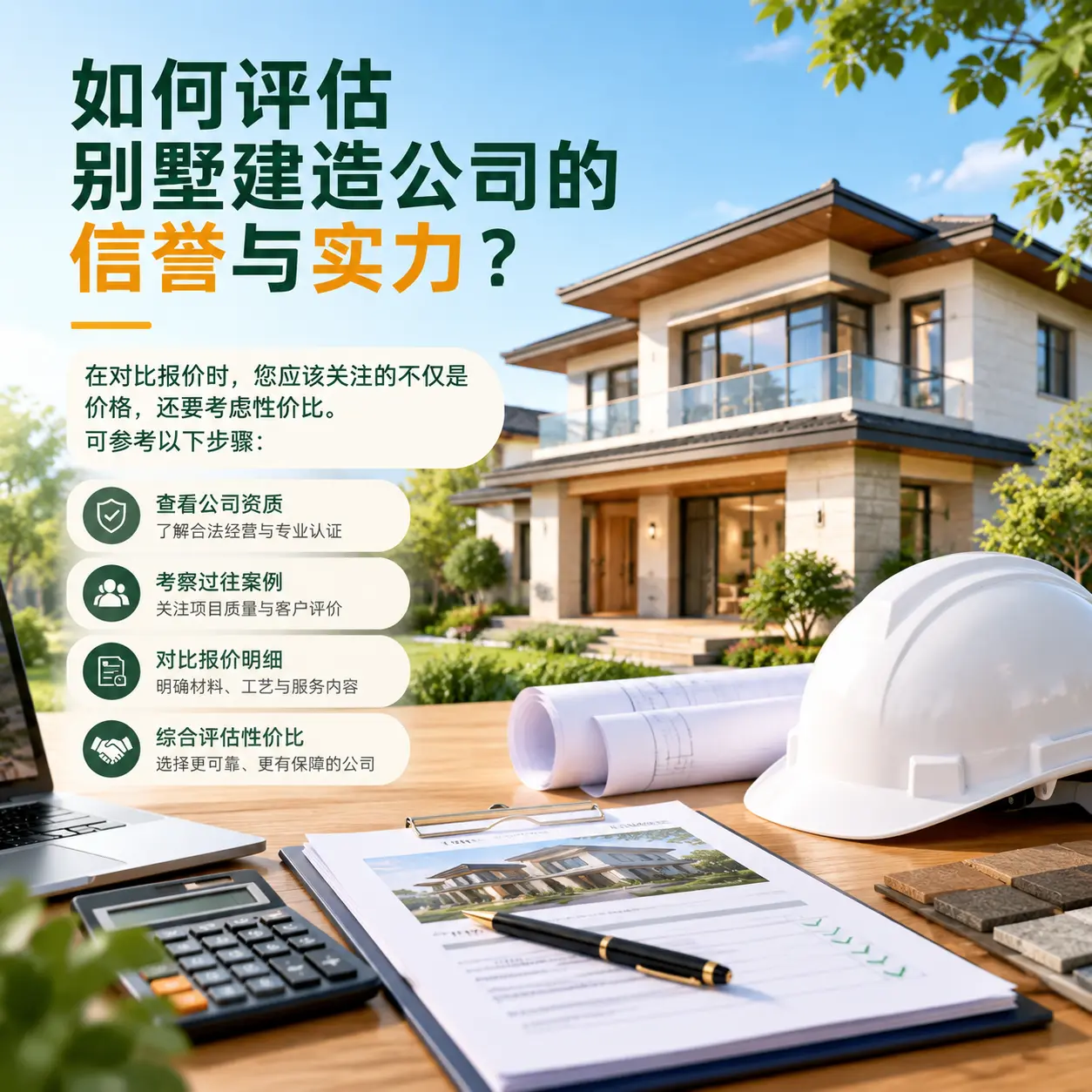 如何评估 南明 别墅建造公司的信誉与实力？
